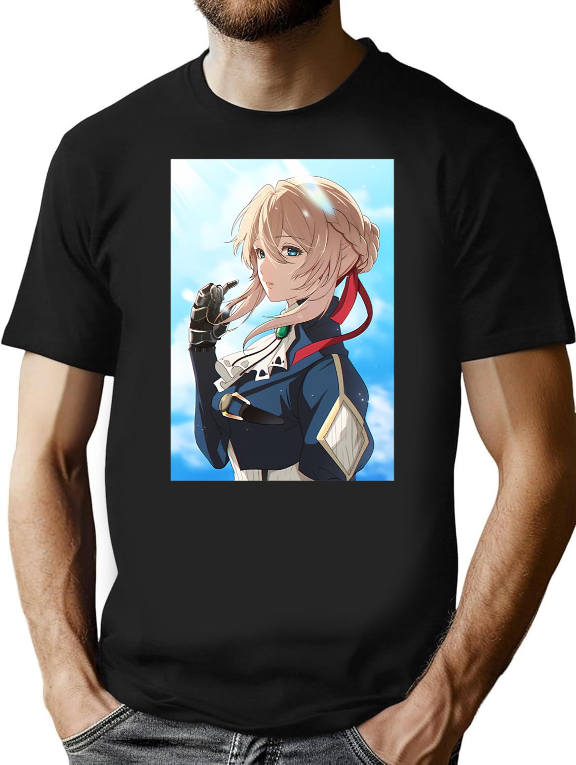 Cutie Violet Evergarden T-Shirt - Retro Graphic Tee for Men & Women - Black