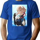 Cutie Violet Evergarden T-Shirt - Retro Graphic Tee for Men & Women - Blue