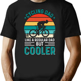 Cycling Dad T-Shirt - Retro Graphic Tee for Men & Women - Black
