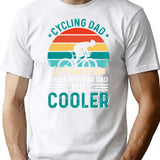 Cycling Dad T-Shirt - Retro Graphic Tee for Men & Women - White
