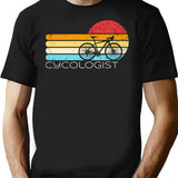 Cycologist Bicycle Bicycling Cyclist Retro Men's Cycologist Gear T-Shirt - Black