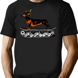Dachshund Tank Commander T-Shirt - Retro Graphic Tee for Men & Women - Black
