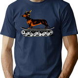 Dachshund Tank Commander T-Shirt - Retro Graphic Tee for Men & Women - Navy