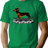 Dachshund Tank Commander T-Shirt - Retro Graphic Tee for Men & Women - Green