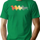 Dachshund Vintage Retro Gift T-Shirt - Retro Graphic Casual Tee - Green