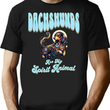Dachshunds Are My Spirit Animal Bootleg Graphic T-Shirt - Black