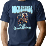 Dachshunds Are My Spirit Animal Bootleg Graphic T-Shirt - Navy