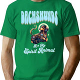 Dachshunds Are My Spirit Animal Bootleg Graphic T-Shirt - Green