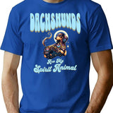Dachshunds Are My Spirit Animal Bootleg Graphic T-Shirt - Blue