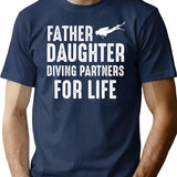 Dad And Daughter Diving Partners For Life Scuba Diving T-Shirt - Navy