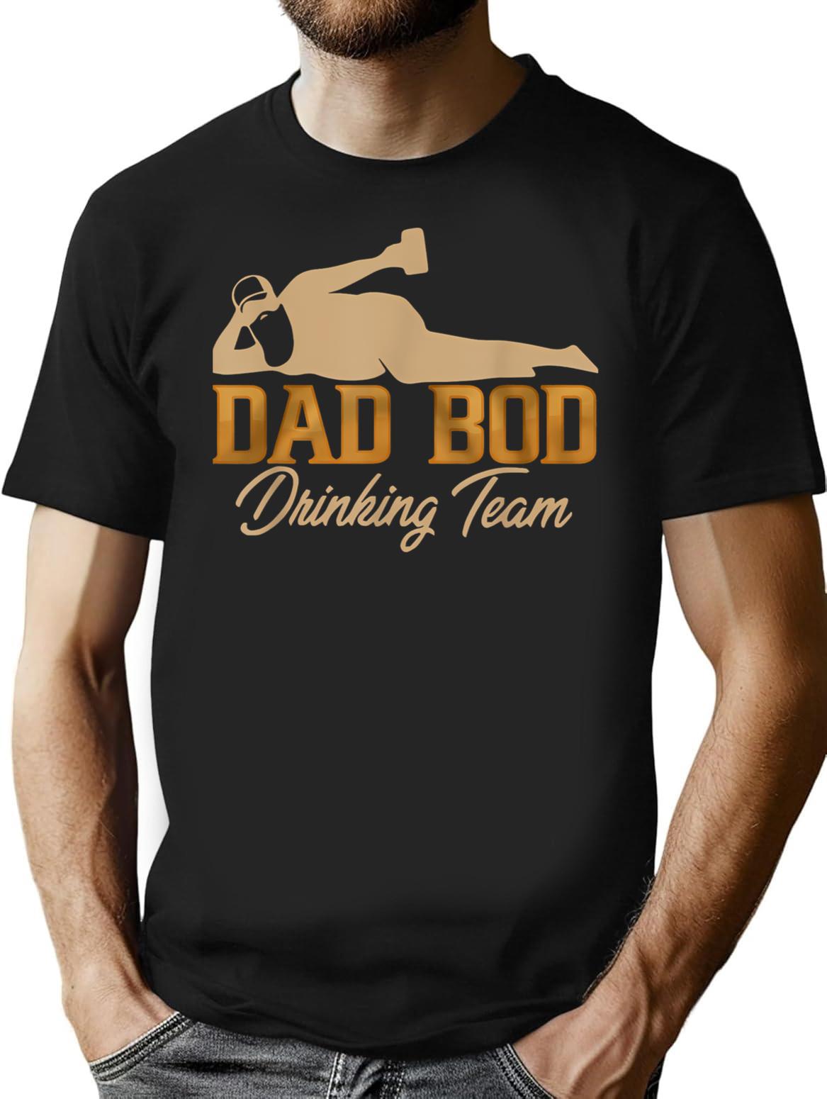 Dad Bod Drinking Team - Father Beer Drinker Retro Vintage T-Shirt - Black