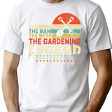 Dad The Man The Myth The Gardening Legend Shirt Men Vintage Gardening Dad T-shirt Father's Day Gift - White