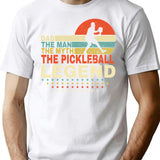 Dad The Man The Myth The Pickleball Legend Shirt Men Vintage Pickleball Dad T-shirt Father's Day Gift - White