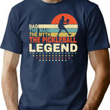 Dad The Man The Myth The Pickleball Legend Shirt Men Vintage Pickleball Dad T-shirt Father's Day Gift - Navy