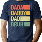 Dada Daddy Dad Bruh Vintage Retro Funny Father's Day T-Shirt - Navy