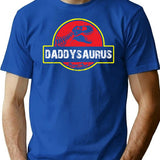 Daddysaurus Vintage T-Shirt - Retro Graphic Casual Tee - Blue