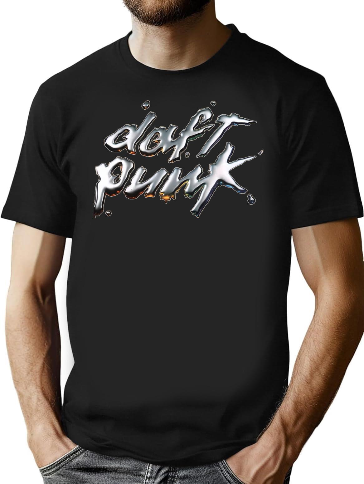 Daftpunk Hologram T-Shirt - Retro Graphic Tee for Men & Women - Black