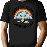 Daily Shitstorm Survivors Club Funny Bumper Sticker T-Shirt - Black