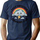 Daily Shitstorm Survivors Club Funny Bumper Sticker T-Shirt - Navy