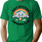 Daily Shitstorm Survivors Club Funny Bumper Sticker T-Shirt - Green