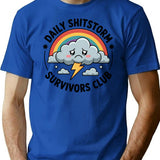 Daily Shitstorm Survivors Club Funny Bumper Sticker T-Shirt - Blue