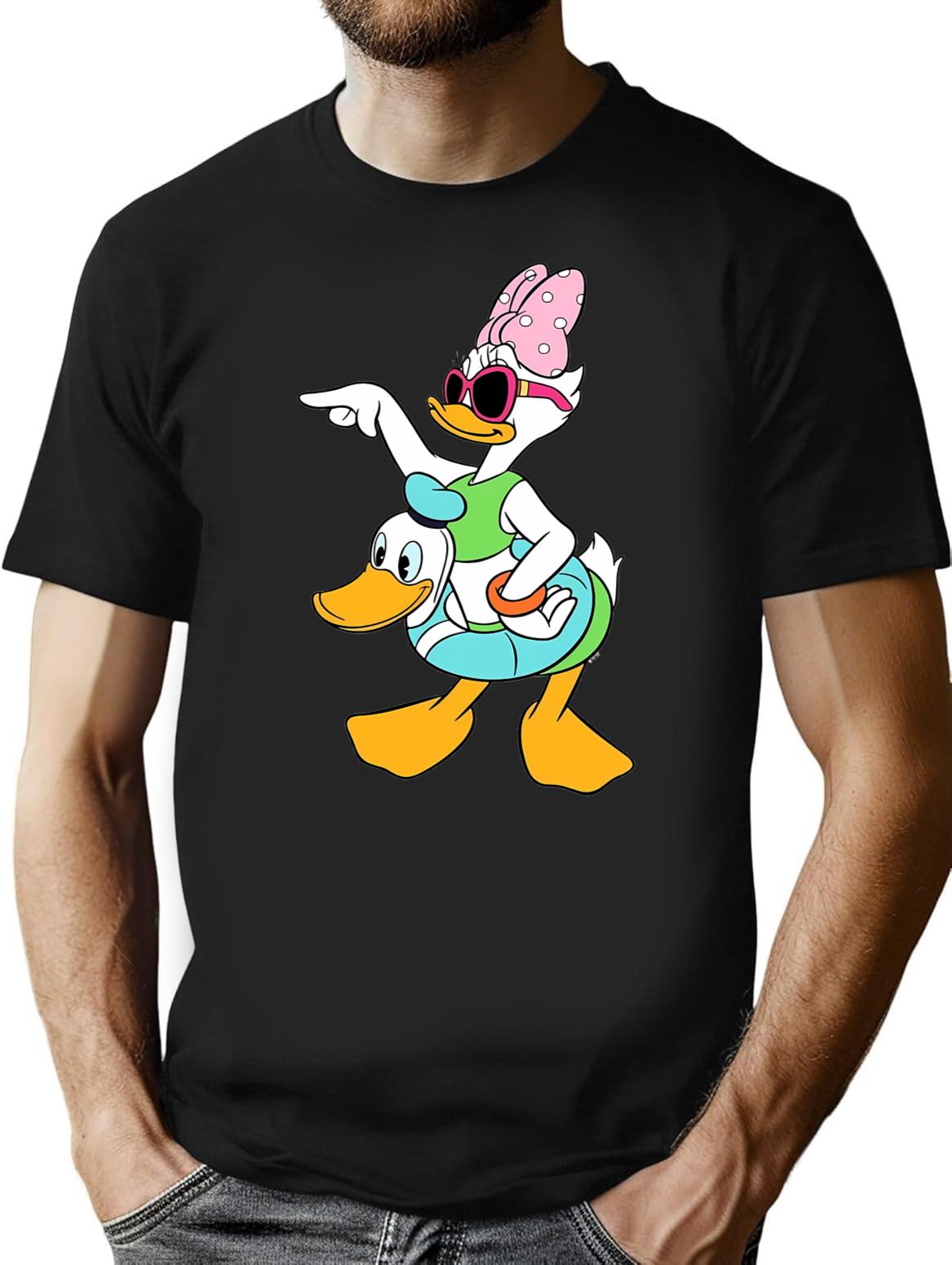 Daisy Duck Summer T-Shirt - Retro Graphic Tee for Men & Women - Black