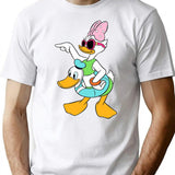 Daisy Duck Summer T-Shirt - Retro Graphic Tee for Men & Women - White