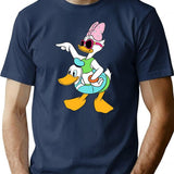 Daisy Duck Summer T-Shirt - Retro Graphic Tee for Men & Women - Navy