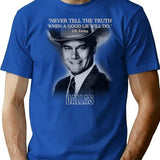 Dallas Jr Ewing Quote T-Shirt - Retro Graphic Tee for Men & Women - Blue