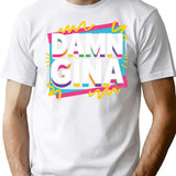 Damn Gina T-Shirt - Retro Graphic Tee for Men & Women - White