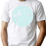 Dandelion Bird Flight T-Shirt - Retro Graphic Tee for Men & Women - White