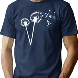 Dandylion Flight - White Silhouette T-Shirt - Retro Graphic Tee for Men & Women - Navy
