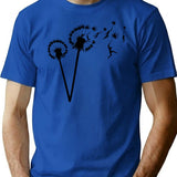 Dandylion People Flight T-Shirt - Retro Graphic Tee for Men & Women - Blue