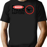 Danger I Train Raptors T-Shirt - Retro Graphic Tee for Men & Women - Black