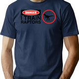 Danger I Train Raptors T-Shirt - Retro Graphic Tee for Men & Women - Navy