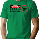 Danger I Train Raptors T-Shirt - Retro Graphic Tee for Men & Women - Green