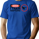 Danger I Train Raptors T-Shirt - Retro Graphic Tee for Men & Women - Blue