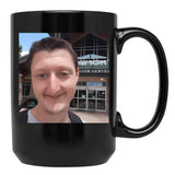 Daniel Larson Selfie Black Coffee Mug, Gift Coffee Mug - Black