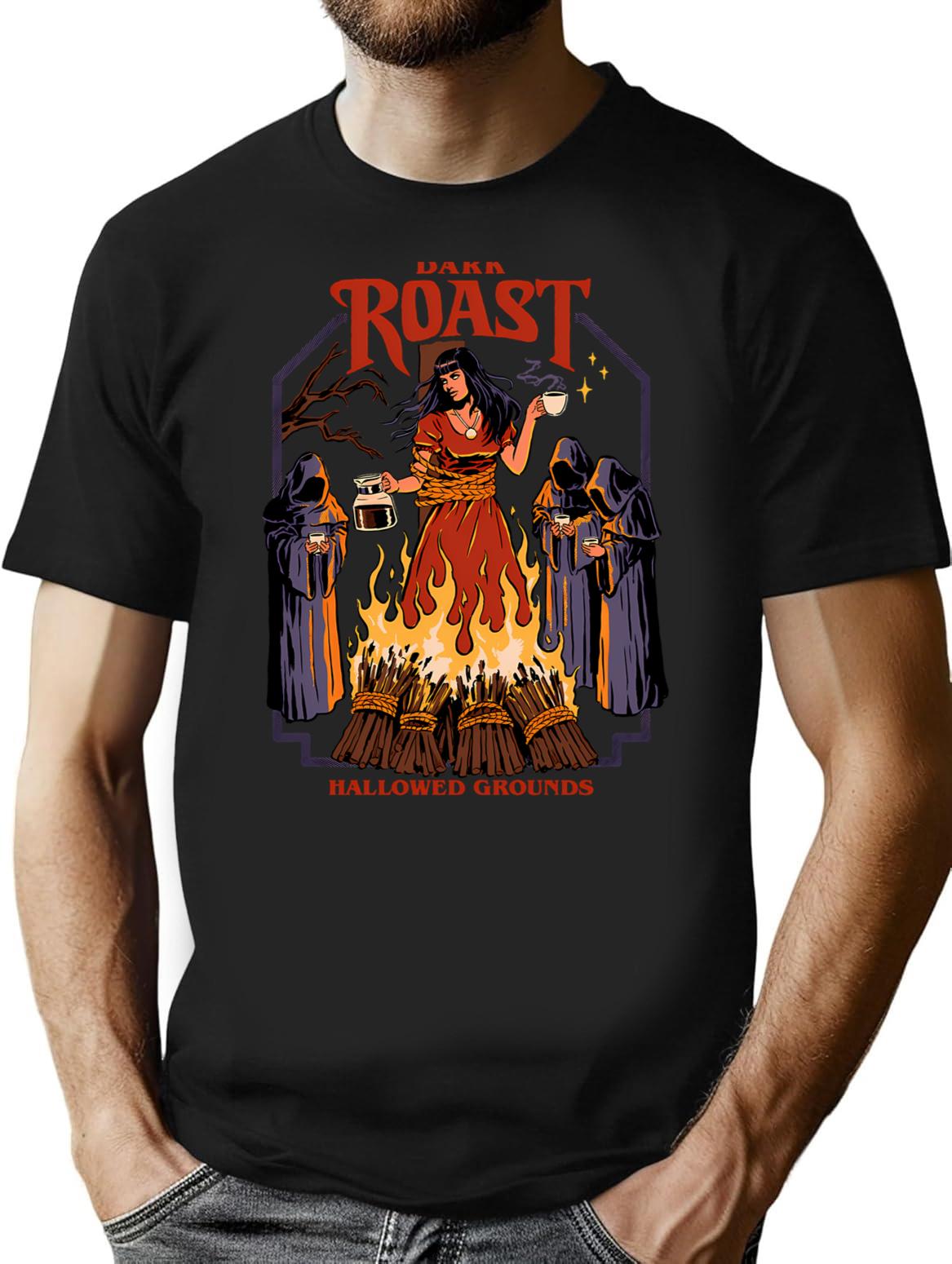 Dark Roast T-Shirt - Retro Graphic Tee for Men & Women - Black