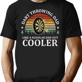 Darts Players Dad Fathers Day Vintage Retro T-Shirt - Black