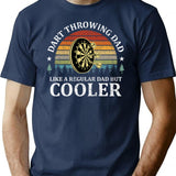Darts Players Dad Fathers Day Vintage Retro T-Shirt - Navy
