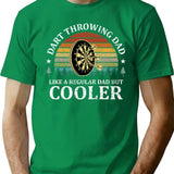 Darts Players Dad Fathers Day Vintage Retro T-Shirt - Green