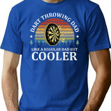 Darts Players Dad Fathers Day Vintage Retro T-Shirt - Blue