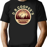 Db Coopers Skydiving School T-Shirt - Retro Graphic Tee for Men & Women - Black