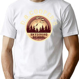 Db Coopers Skydiving School T-Shirt - Retro Graphic Tee for Men & Women - White