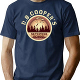 Db Coopers Skydiving School T-Shirt - Retro Graphic Tee for Men & Women - Navy