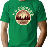 Db Coopers Skydiving School T-Shirt - Retro Graphic Tee for Men & Women - Green