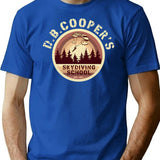 Db Coopers Skydiving School T-Shirt - Retro Graphic Tee for Men & Women - Blue