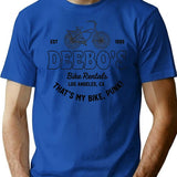 Deebo's Bike Rentals Funny T-Shirt - Sarcastic Humor Graphic Tee - Blue