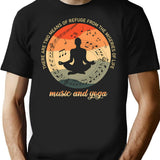 Deep Yoga And Music Life Quote Vintage - Meditation Soul Music Quotes For Yoga And Music Lovers T-Shirt - Black